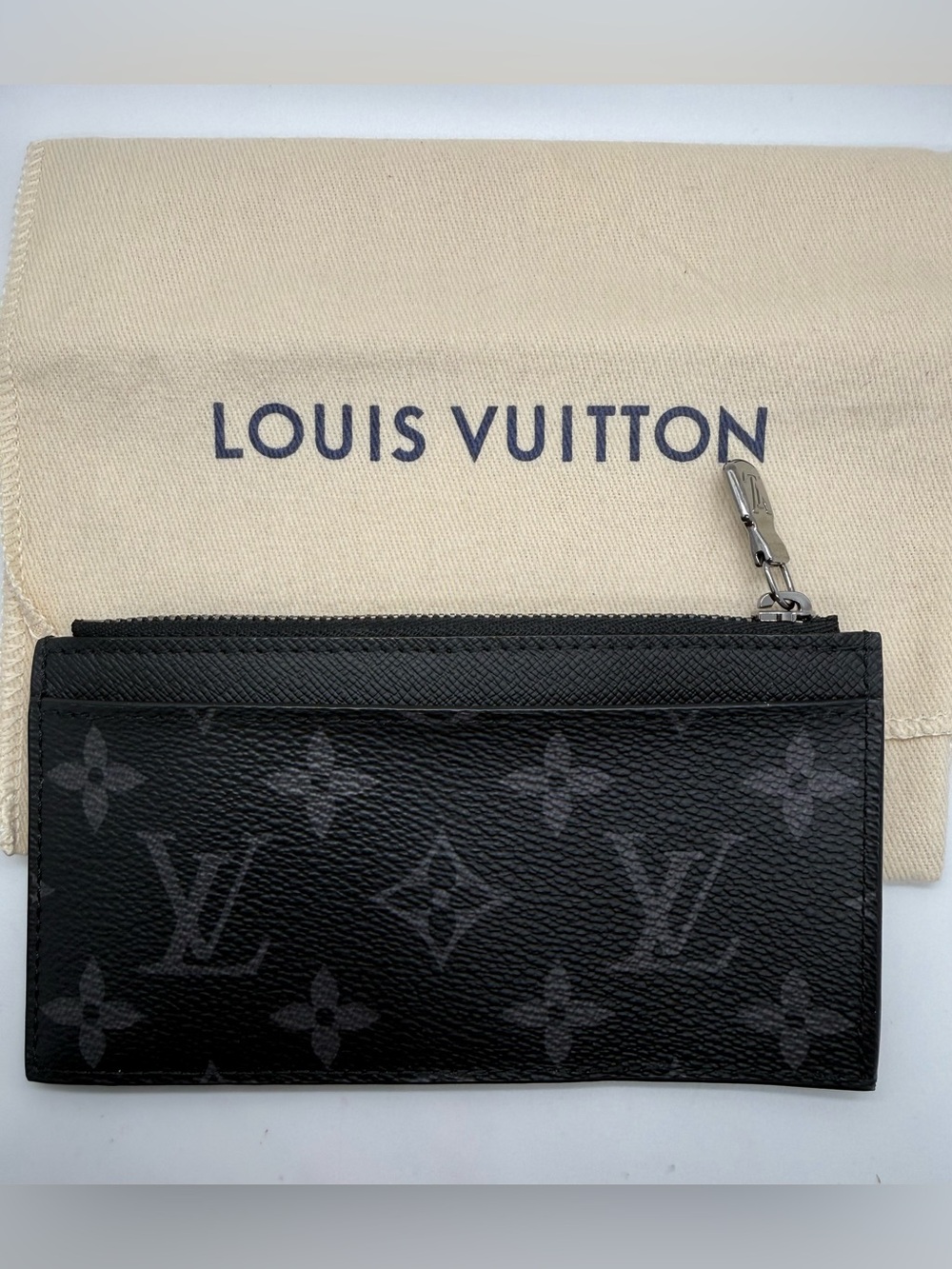 Louis Vuitton Coin Card Holder • Monogram Eclipse Canvas • Like New - Picture 2 of 9